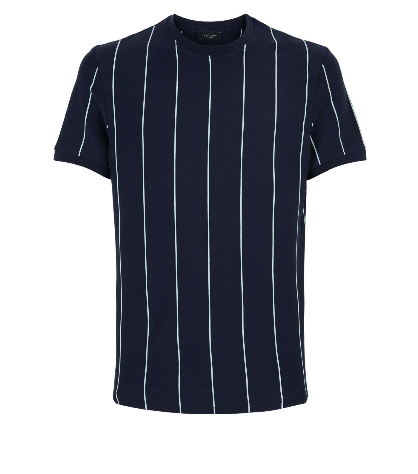 Navy Vertical Stripe Crew T-Shirt Image 4