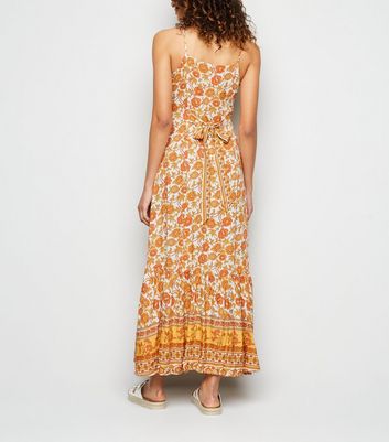 new look orange floral dress
