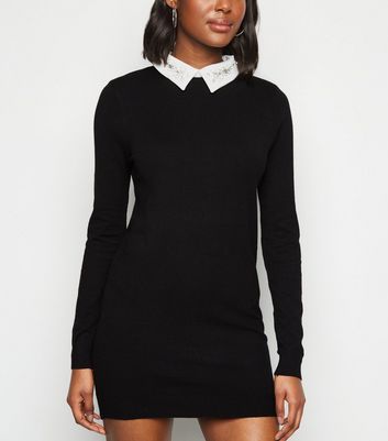 black jumper dress new look