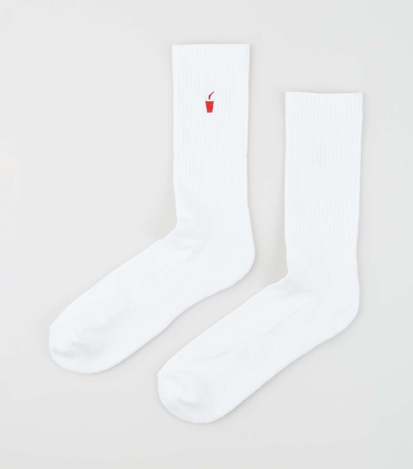 White Embroidered Fizzy Pop Socks