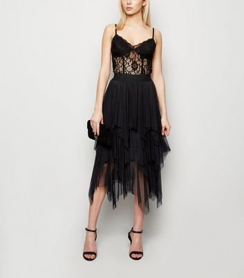 Black net 2025 skirt new look