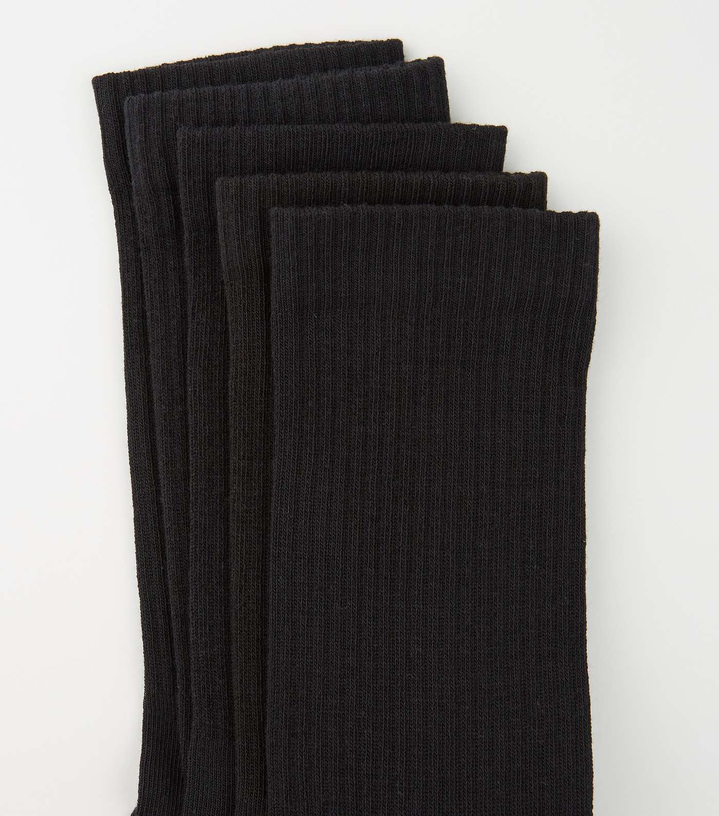 5 Pack Black Ribbed Socks Image 2