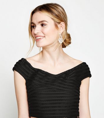 black mesh stripe top