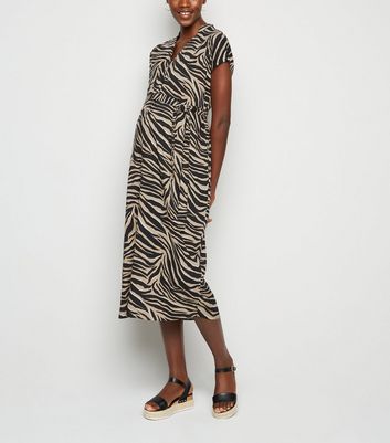 tiger print midi dress