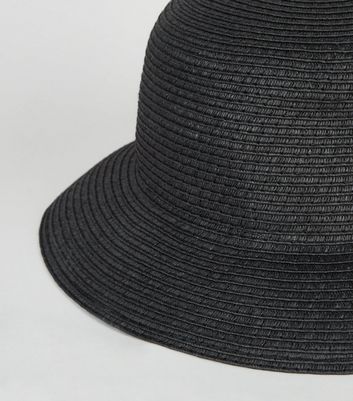 black woven hat