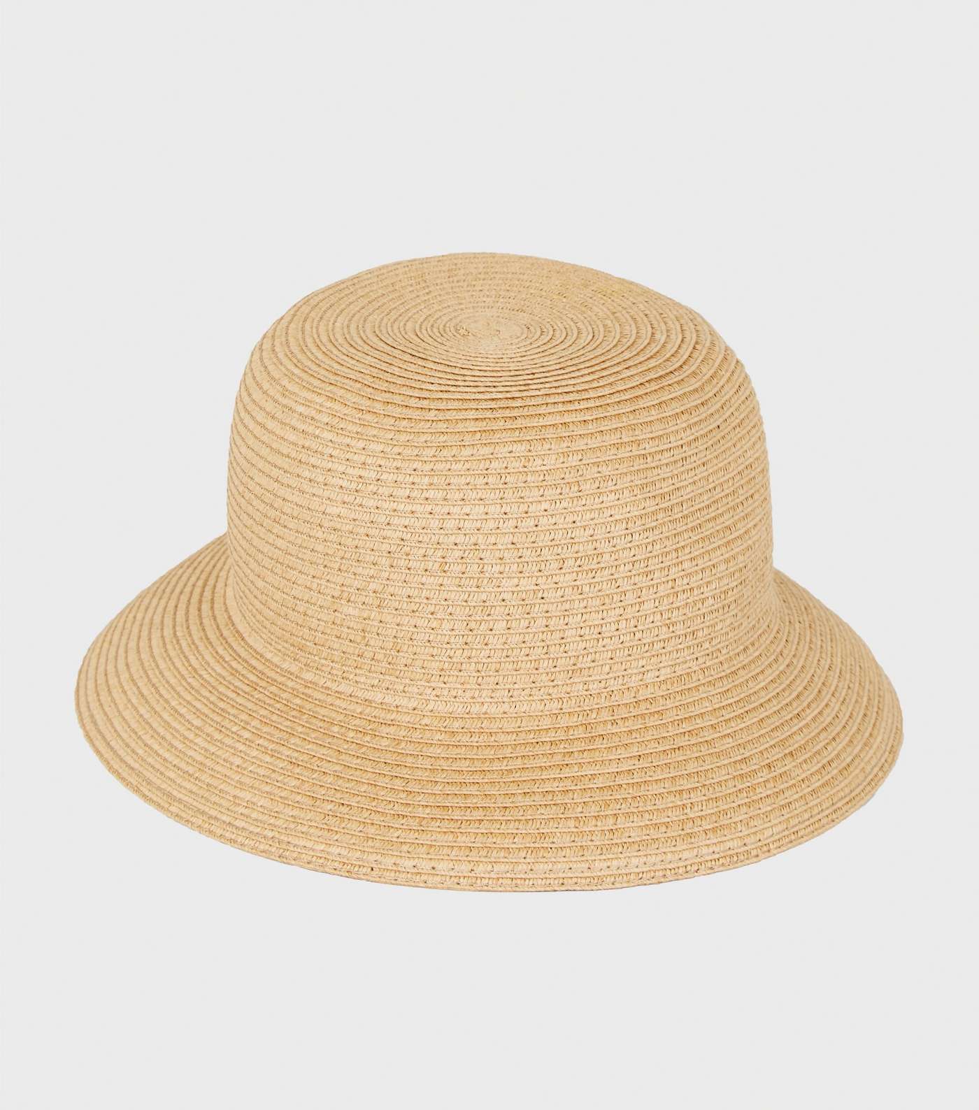 Tan Woven Straw Effect Bucket Hat