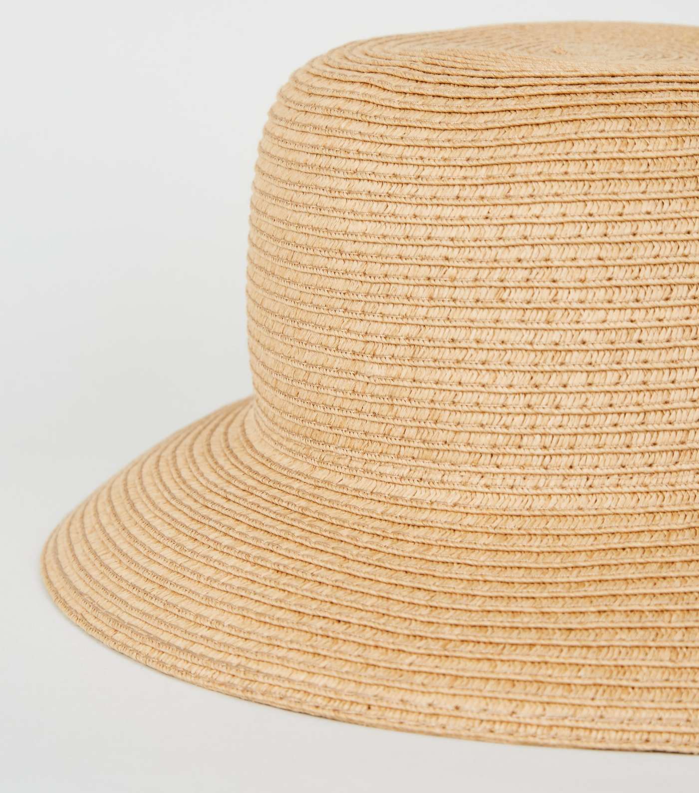 Tan Woven Straw Effect Bucket Hat Image 3
