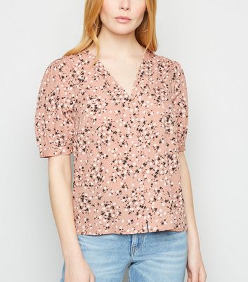 Pink Floral Puff Sleeve Blouse | New Look