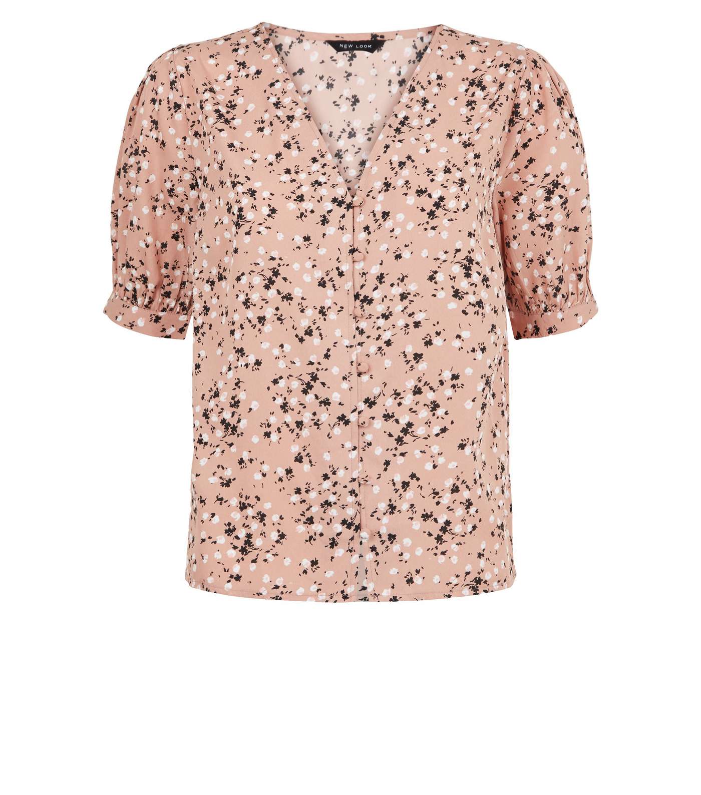 Pink Floral Puff Sleeve Blouse  Image 4