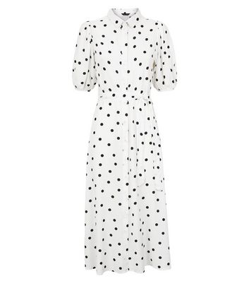 white black spot dress