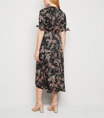 ax paris floral satin wrap dress