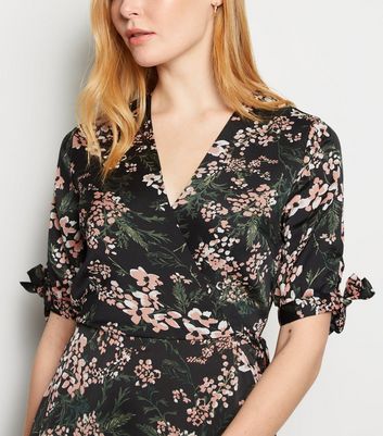 ax paris floral satin wrap dress