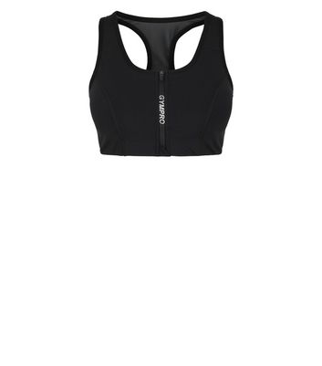 zip front padded sports bra