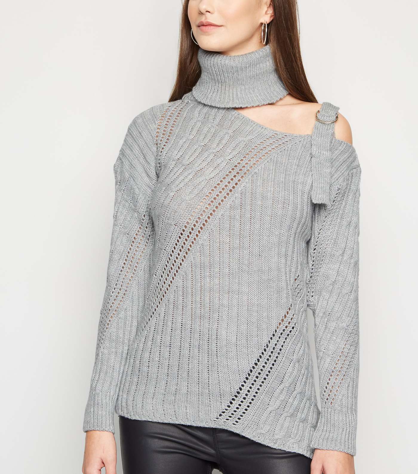 Cameo Rose Grey Cut Out Jumper