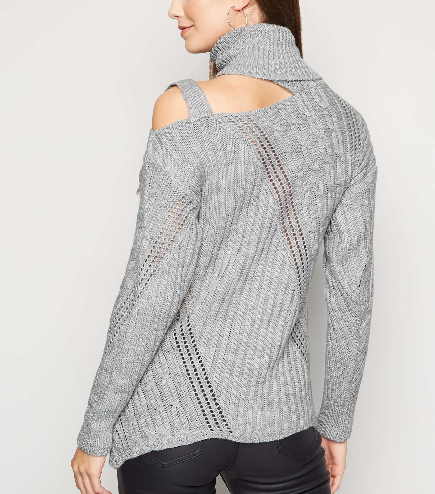 Cameo Rose Grey Cut Out Jumper Image 3