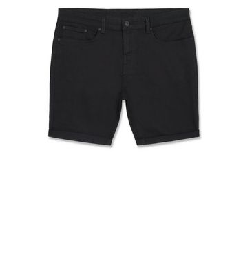 plus size black denim shorts