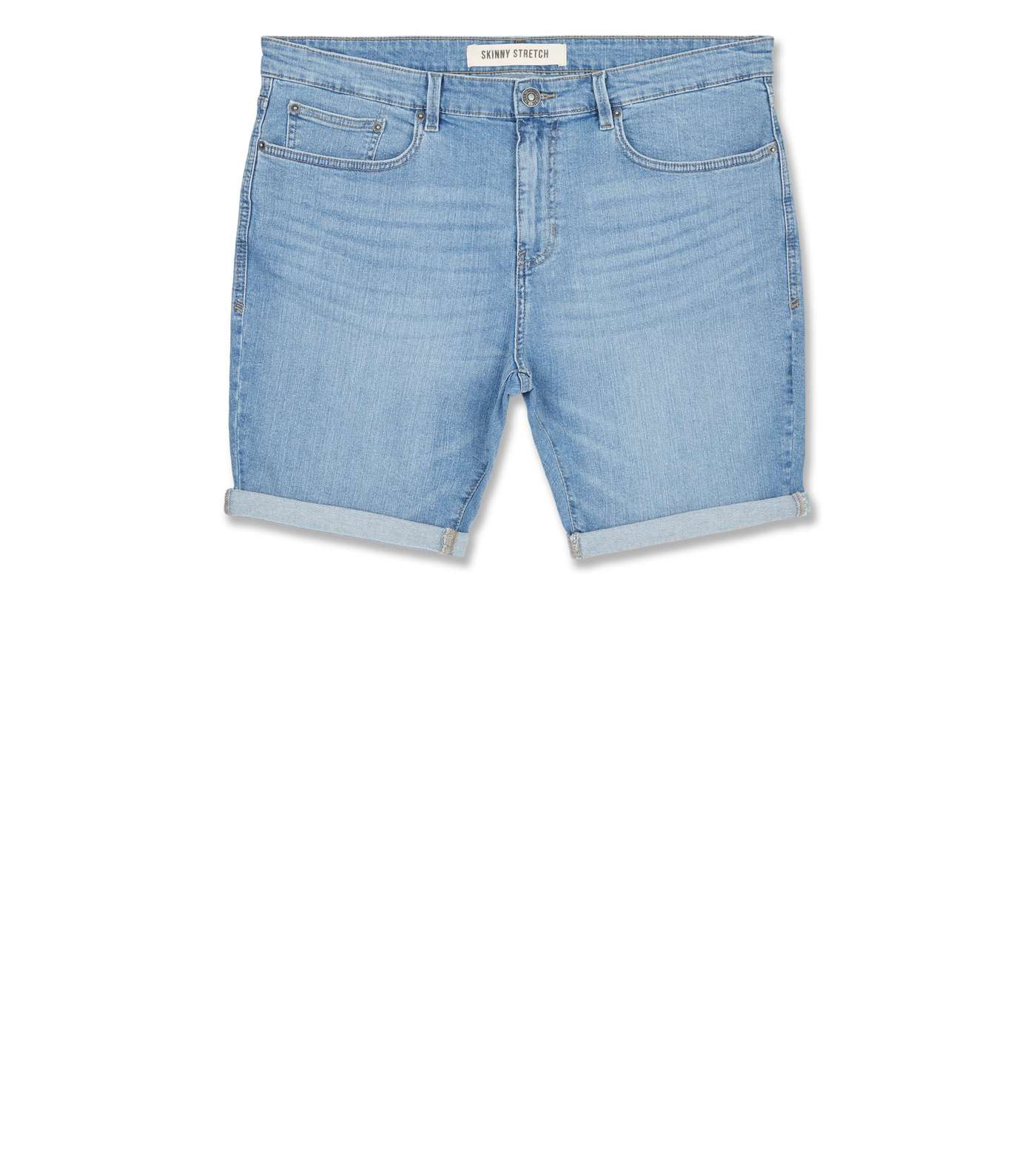 Plus Size Pale Blue Denim Shorts