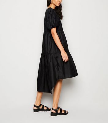 new look black poplin dress