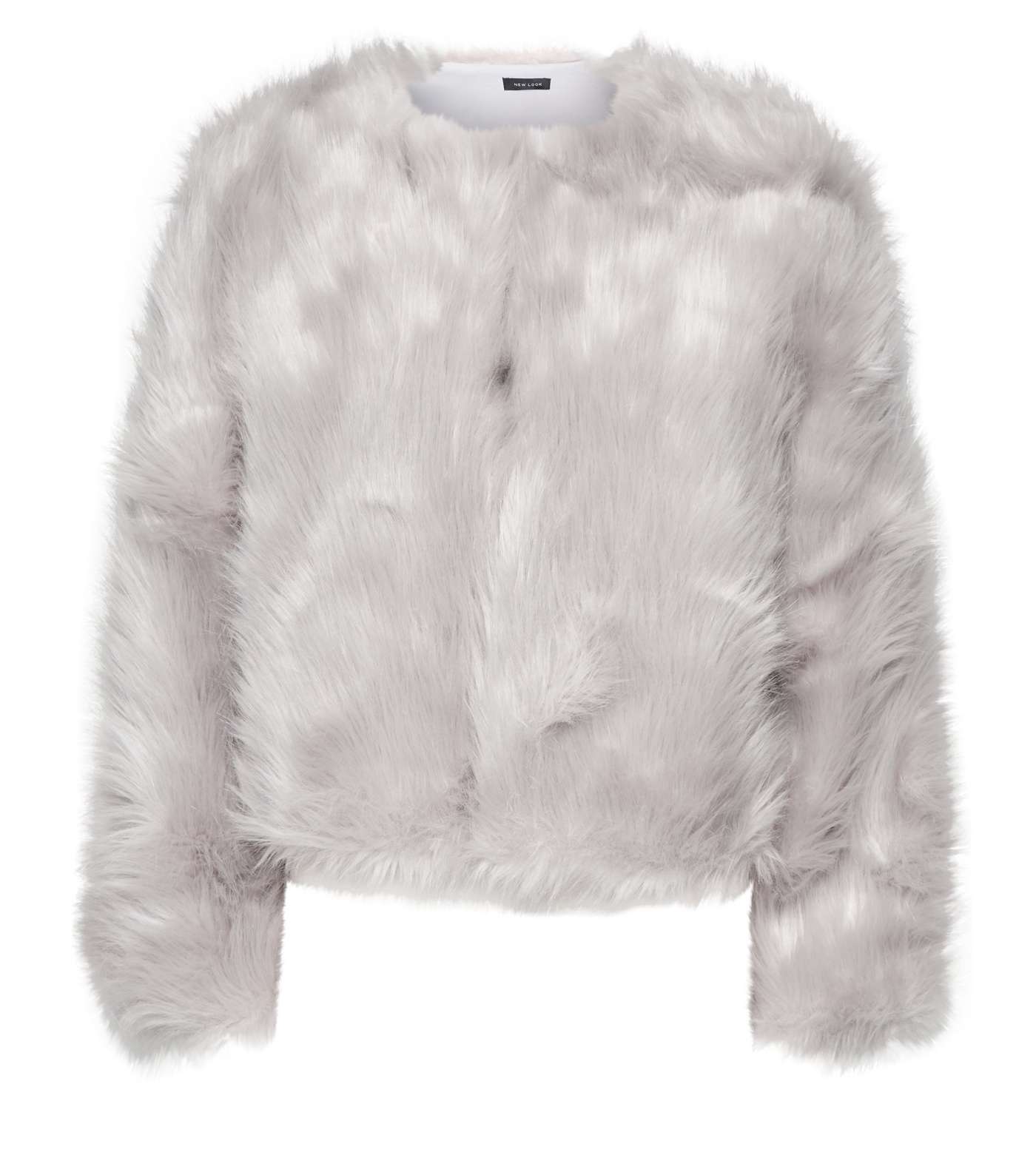 Cameo Rose Pale Grey Faux Fur Coat Image 4