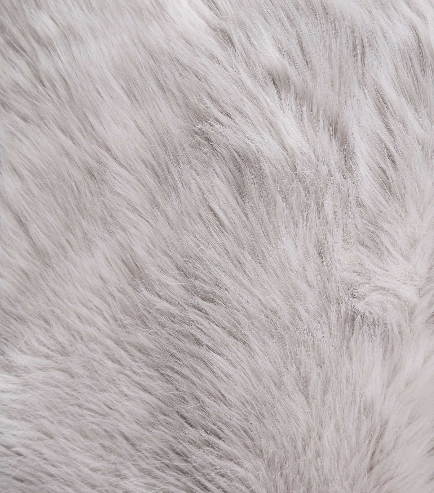 Cameo Rose Pale Grey Faux Fur Coat Image 6