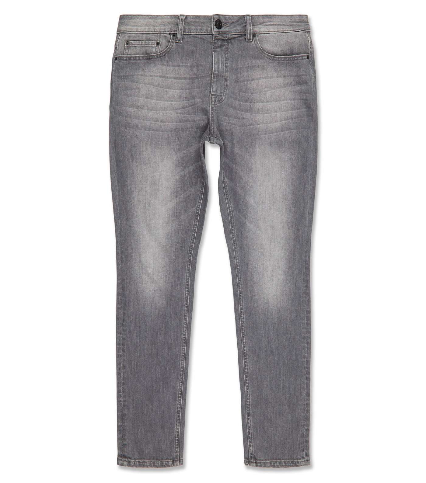 Pale Grey Washed Skinny Jeans Image 6