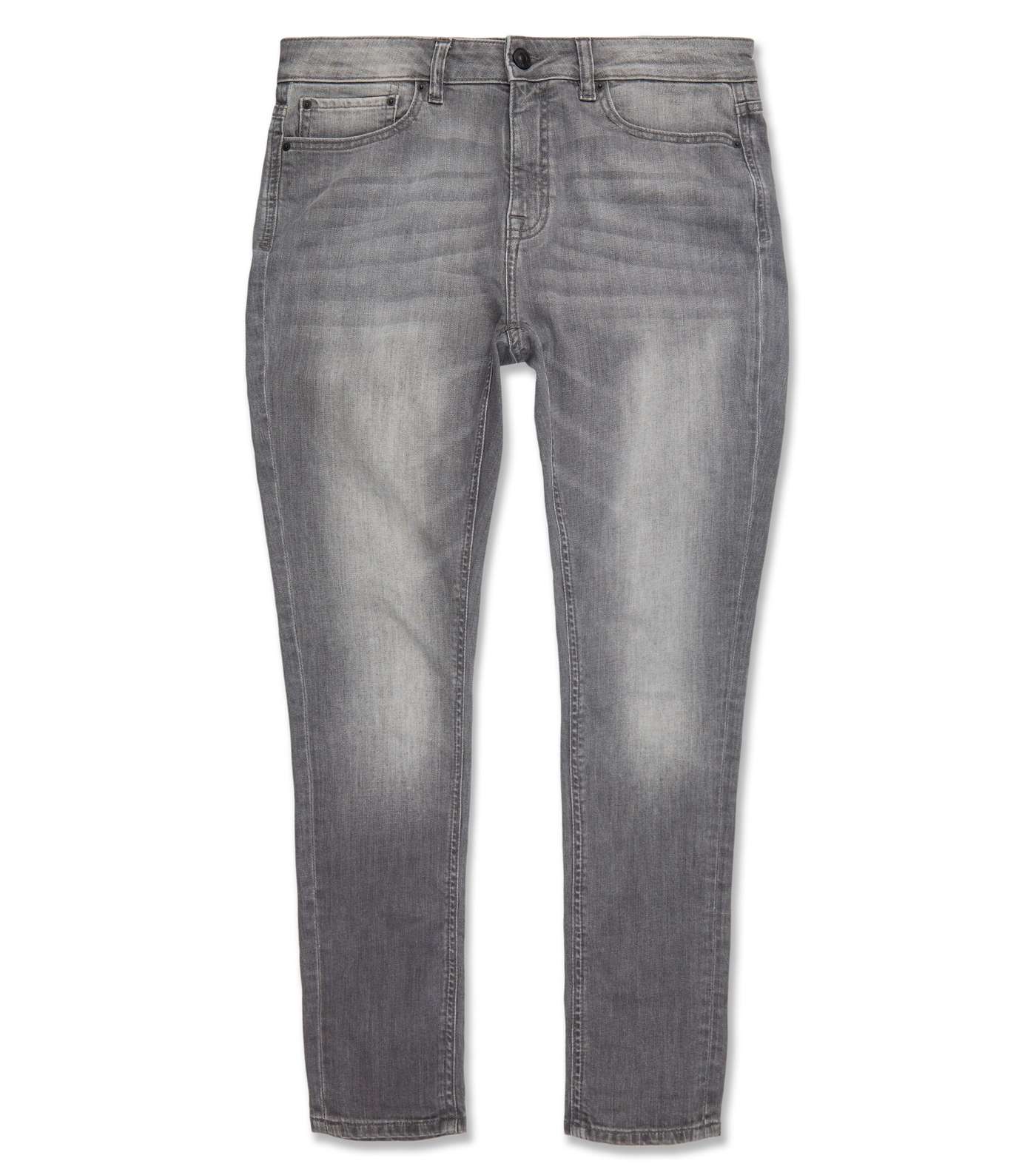Pale Grey Washed Spray On Skinny Jeans  Image 4