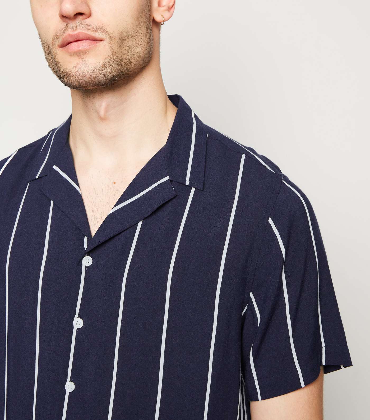 Navy Stripe Short Sleeve Shirt Image 4