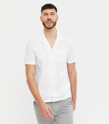 white poplin short sleeve shirt