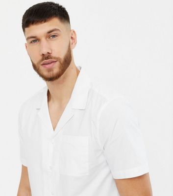 white poplin short sleeve shirt