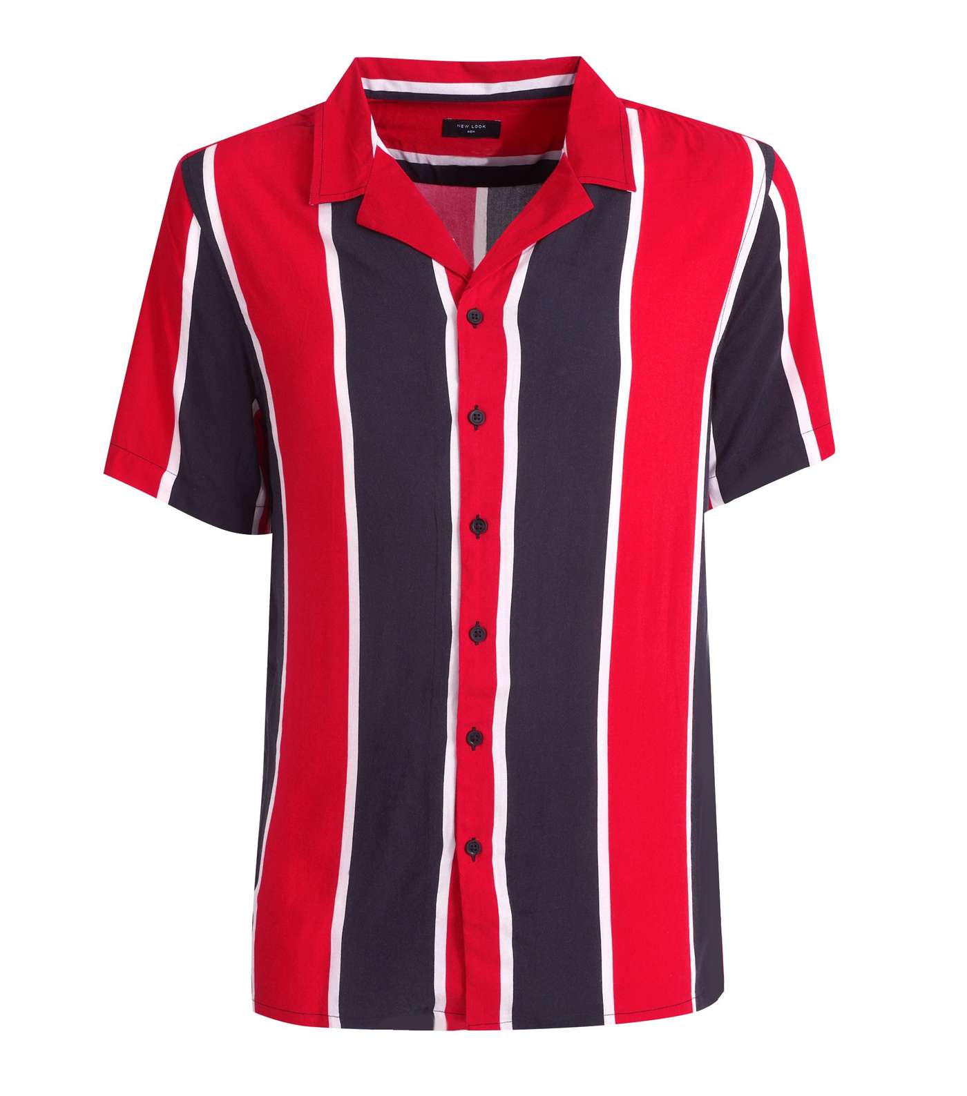 Plus Size Red Stripe Short Sleeve Shirt