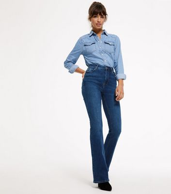 Image of Blue Rinse Wash High Waist Flared Brooke Jeans New Look