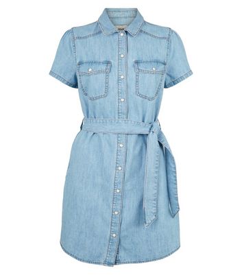 New look denim button best sale through dress