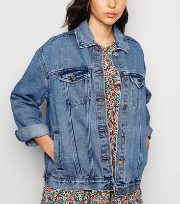 oversize blue denim jacket