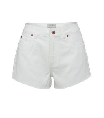 white frayed shorts