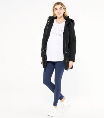 new look black maternity coat