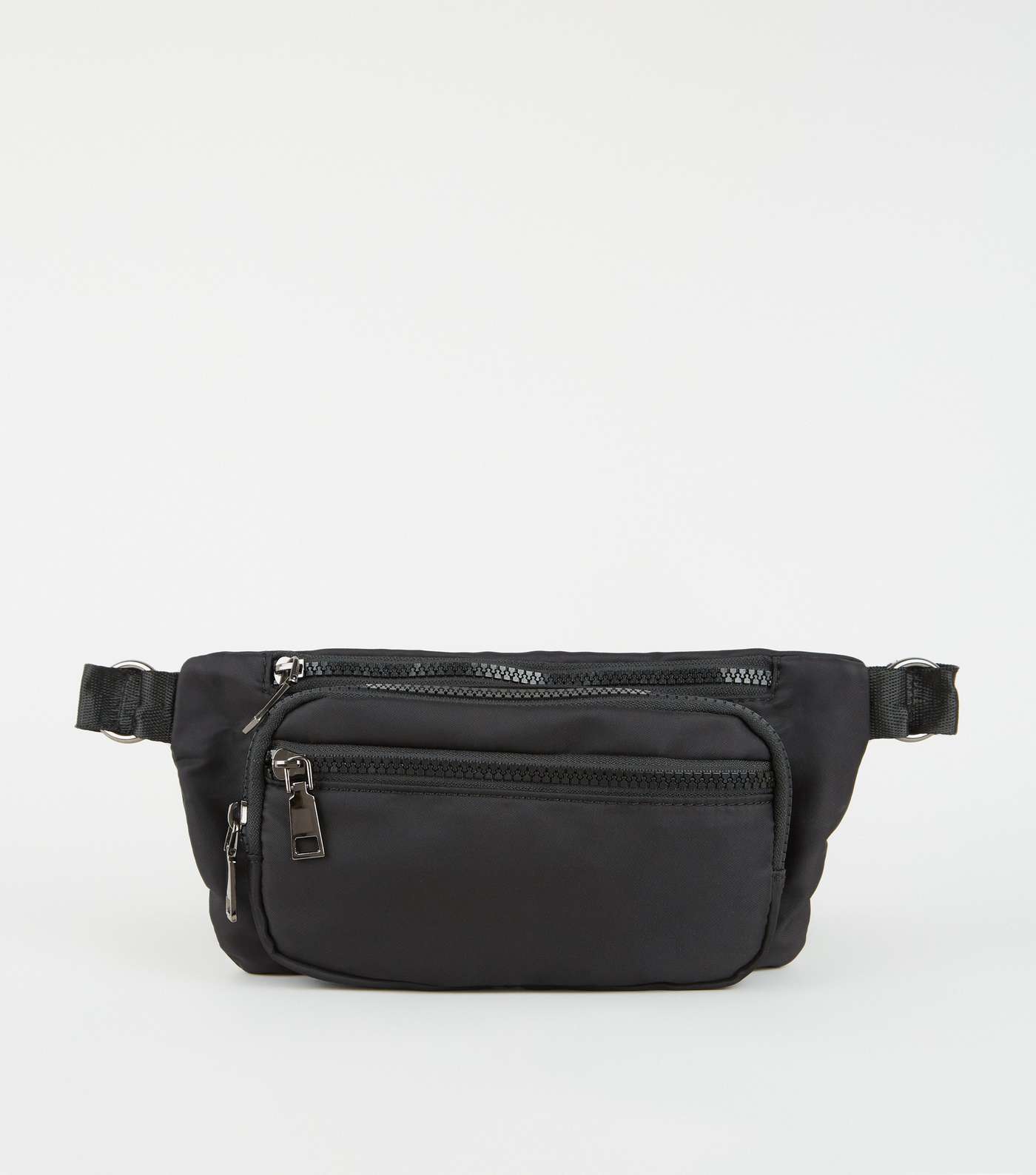 Black Nylon Rectangle Bum Bag