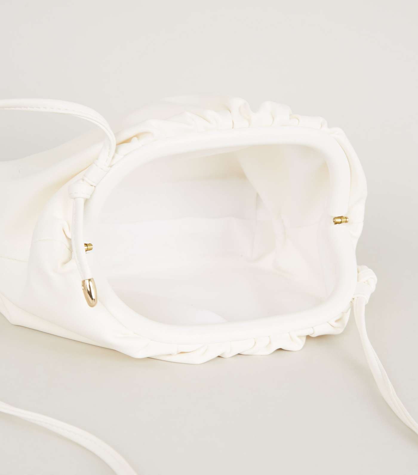 White Leather-Look Pouch Bag Image 4
