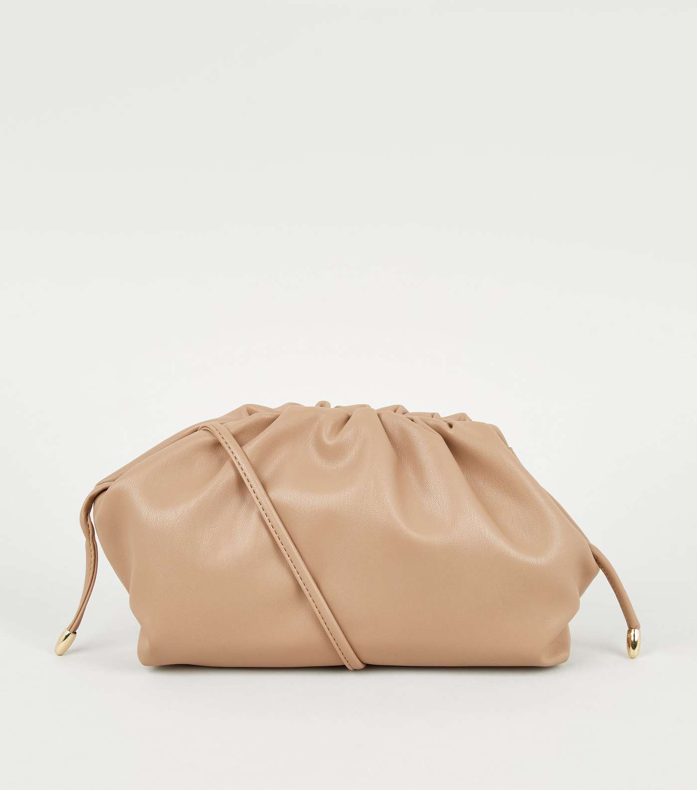 Cream Leather-Look Pouch Bag