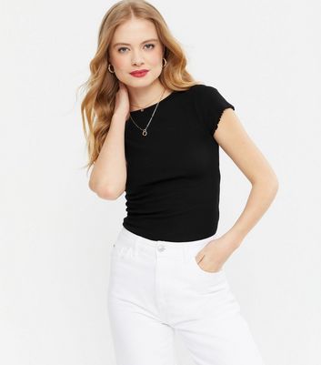 black cap sleeve shirt