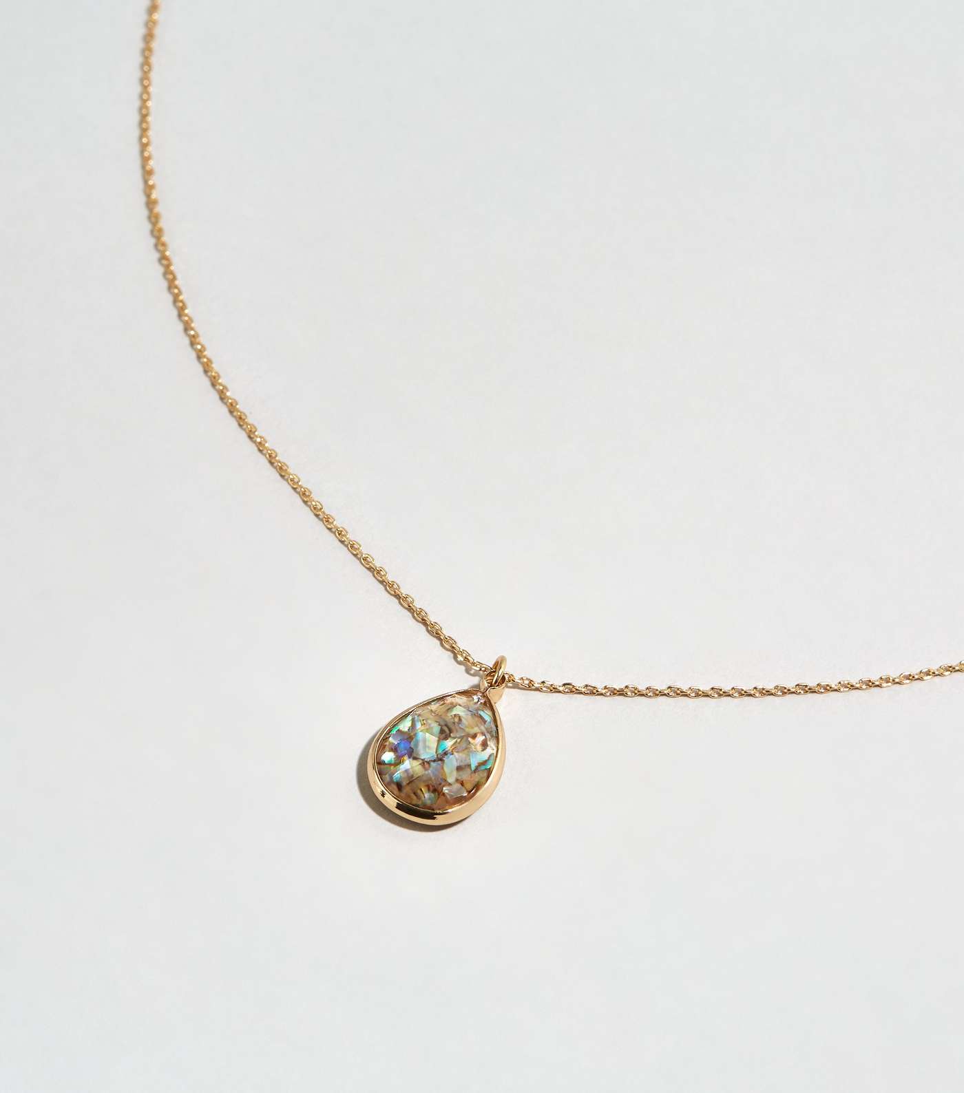 Gold Iridescent Shell Pendant Necklace Image 3