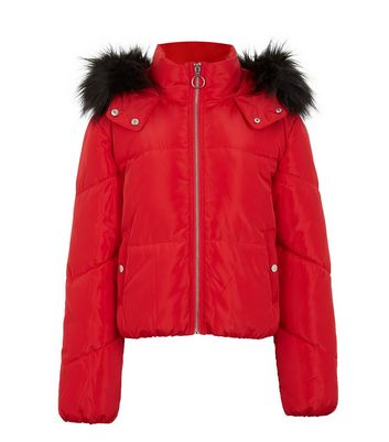 new look red puffer jacket