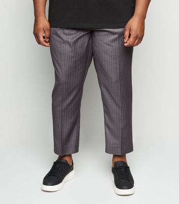 Men Grey Carrot Fit Stripe Flat Front Formal Trousers | Louis Philippe |  Bistupur | Jamshedpur