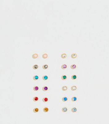 multi coloured stud earrings