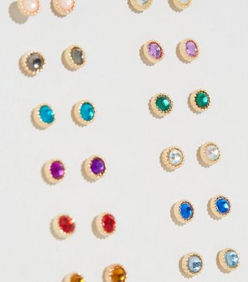 multi coloured stud earrings