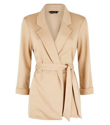 Camel hot sale jersey blazer