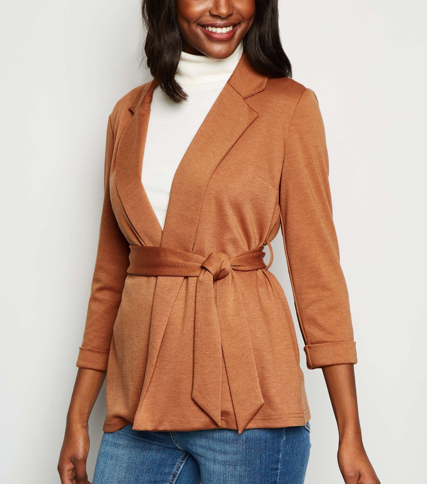 Rust Belted Oversized Jersey Blazer | New Look