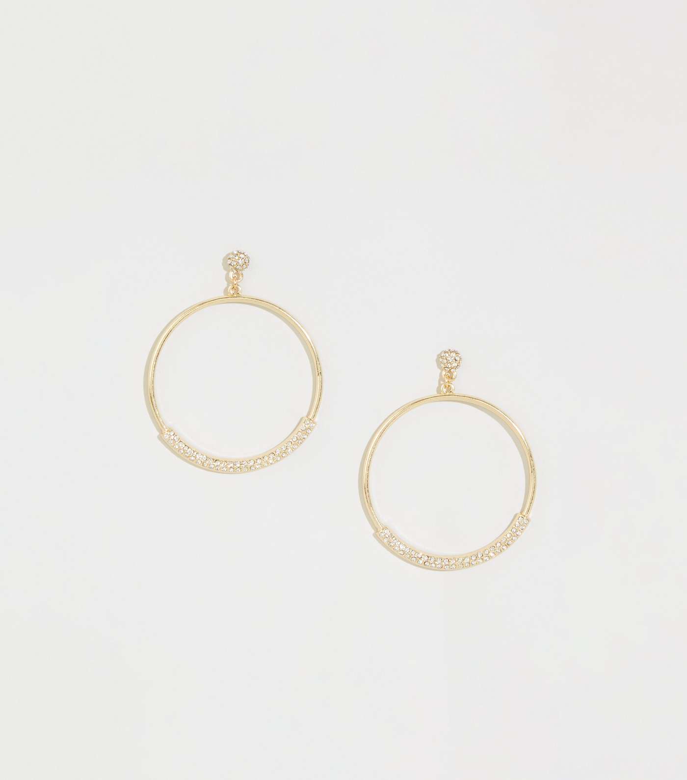 Gold Diamanté Door Knocker Earrings