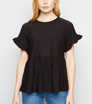 new look black peplum top