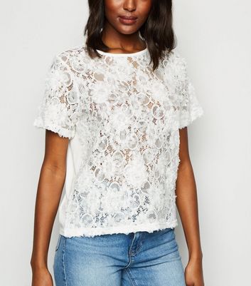 White 3D Lace Top | New Look