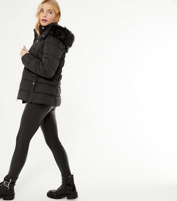 petite black padded jacket